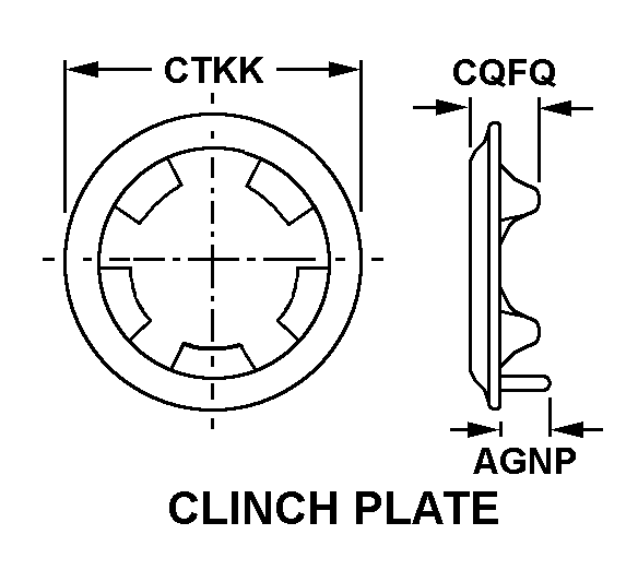 CLINCH PLATE style nsn 5325-00-286-9554