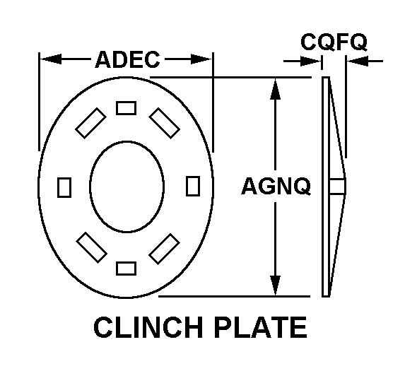 CLINCH PLATE style nsn 5325-00-254-5019