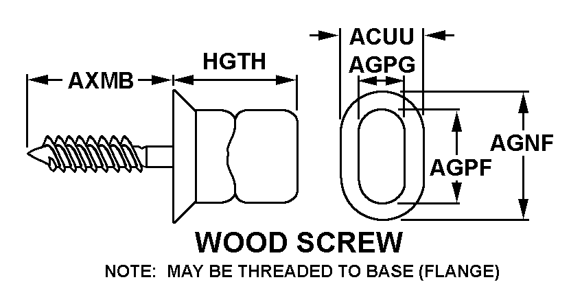 WOOD SCREW style nsn 5325-00-282-7436