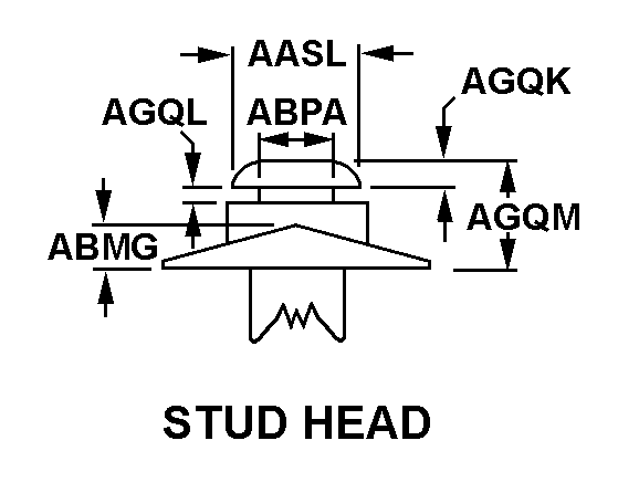 STUD HEAD style nsn 5325-01-442-3597