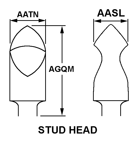 STUD HEAD style nsn 5325-00-590-1868