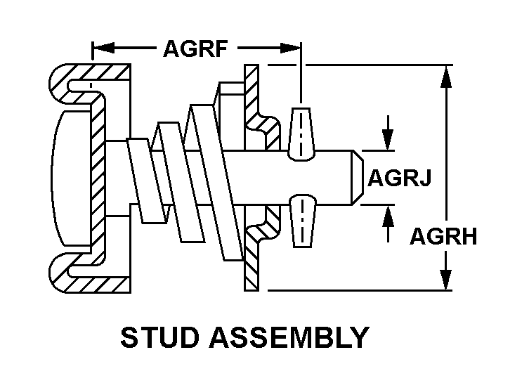 STUD ASSEMBLY style nsn 5325-00-298-7004