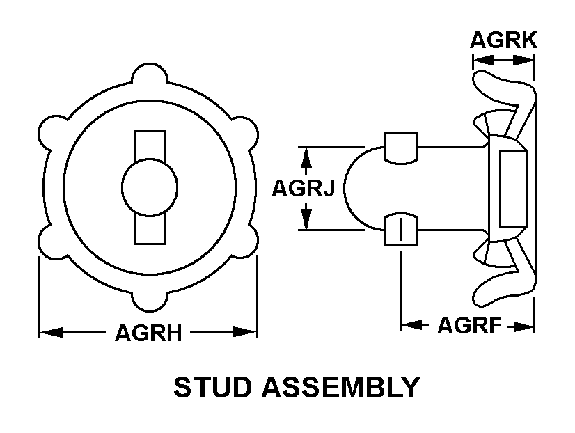 STUD ASSEMBLY style nsn 5325-01-284-5800