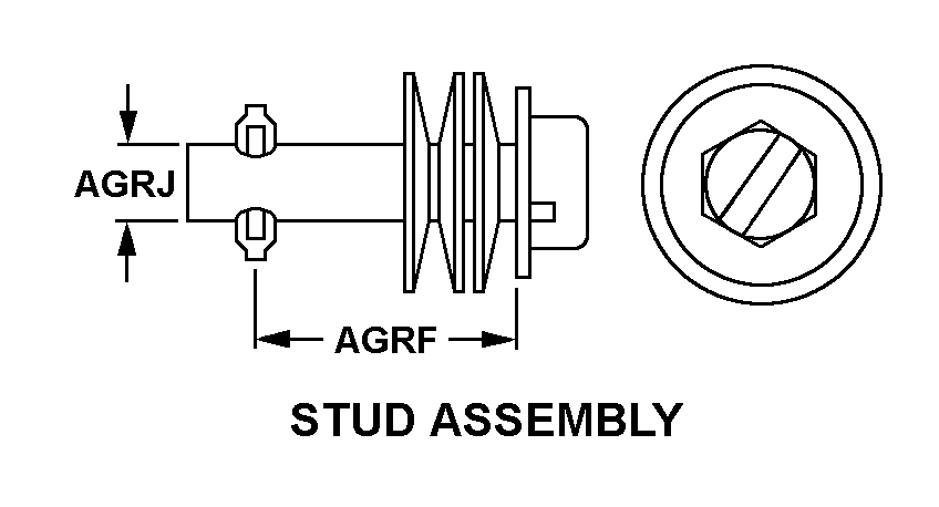 STUD ASSEMBLY style nsn 5325-00-684-9735