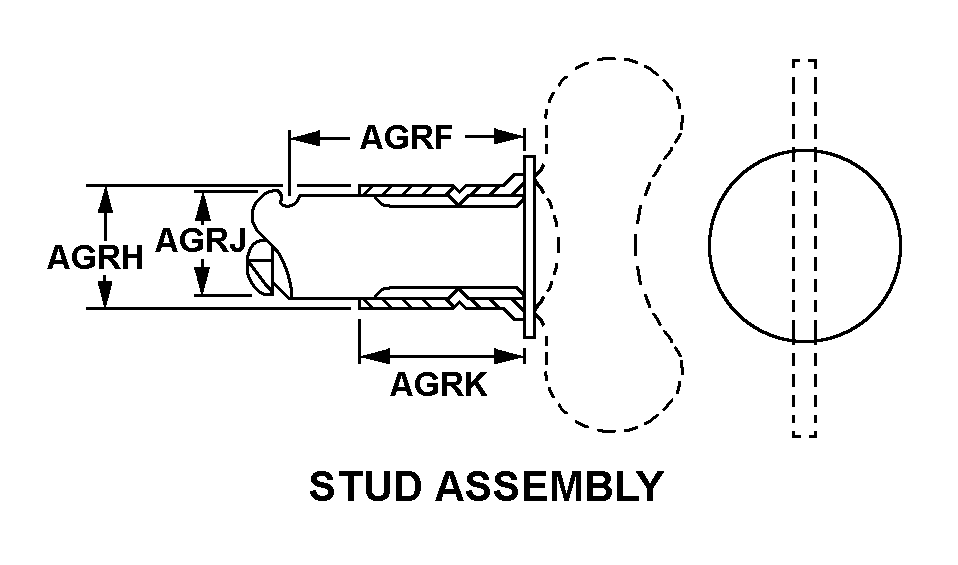 STUD ASSEMBLY style nsn 5325-00-298-7009