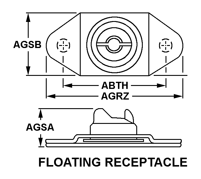 FLOATING RECEPTACLE style nsn 5325-01-117-7453