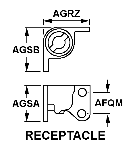 RECEPTACLE style nsn 5325-00-291-0388
