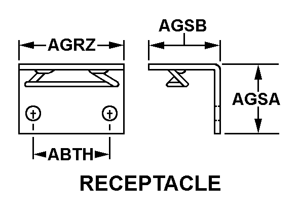 RECEPTACLE style nsn 5325-00-291-0388