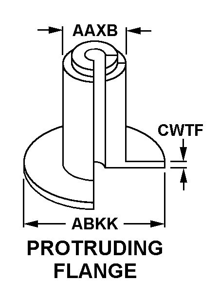 PROTRUDING FLANGE style nsn 5325-01-025-3795