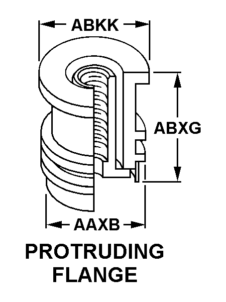 PROTRUDING FLANGE style nsn 5325-01-351-5362