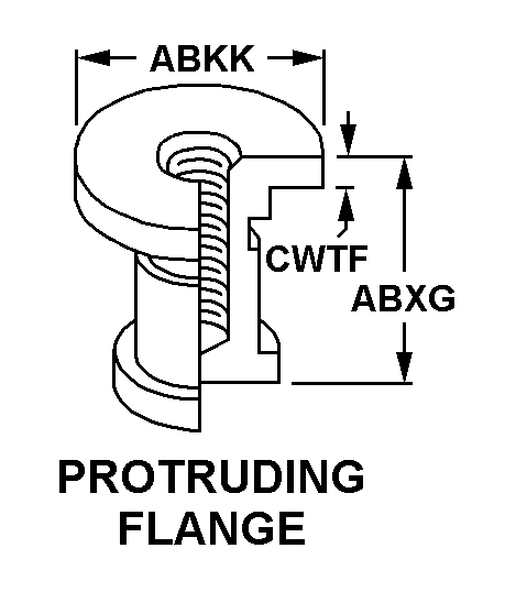 PROTRUDING FLANGE style nsn 5325-01-362-1597