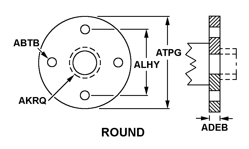 ROUND style nsn 5342-01-299-0330