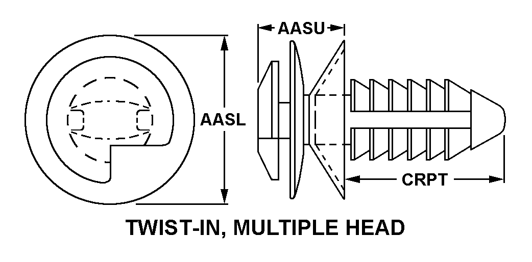 TWIST-IN, MULTIPLE HEAD style nsn 5325-01-625-4443