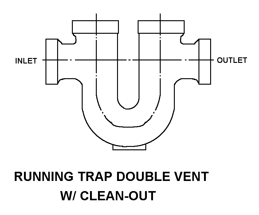 RUNNING TRAP DOUBLE VENT WITH CLEAN-OUT style nsn 4730-00-273-1184