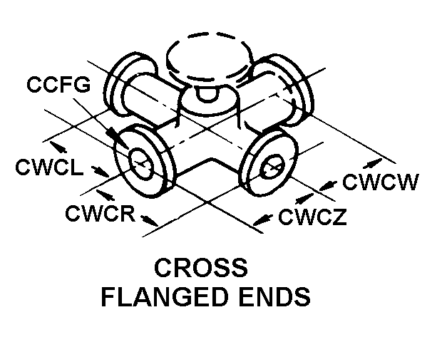 CROSS FLANGED ENDS style nsn 4820-00-034-7669