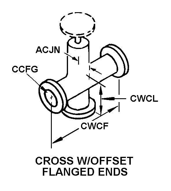 CROSS W/OFFSET FLANGED ENDS style nsn 4810-01-243-1099