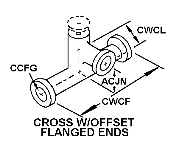 CROSS W/OFFSET FLANGED ENDS style nsn 4810-01-243-1099