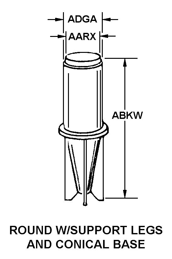 ROUND W/SUPPORT LEGS AND CONICAL BASE style nsn 6630-01-327-4200