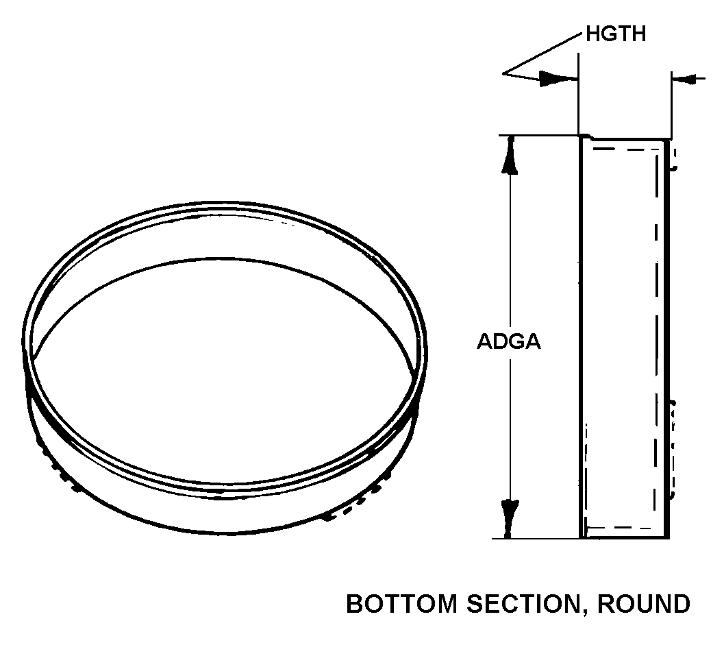 BOTTOM SECTION, ROUND style nsn 6640-00-515-4353