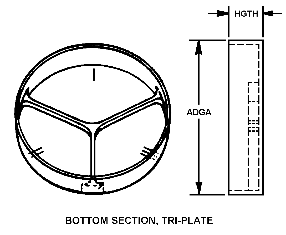 BOTTOM SECTION, TRI-PLATE style nsn 6640-01-214-4649