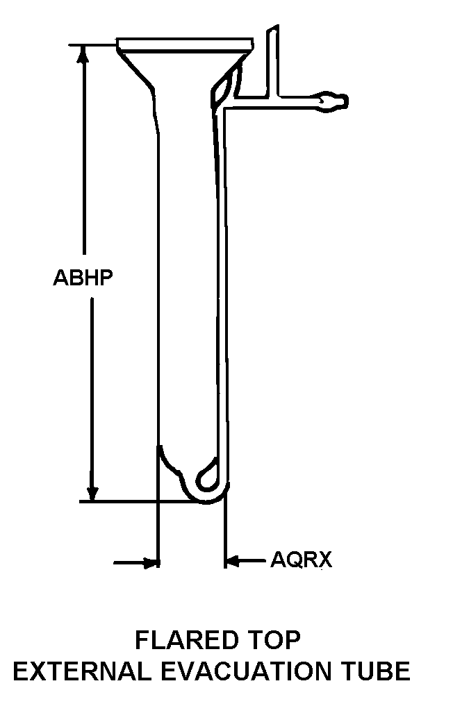 FLARED TOP EXTERNAL EVACUATION TUBE style nsn 6640-00-145-1301