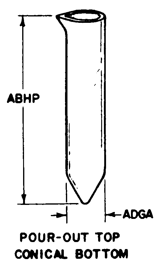 POUR-OUT TOP CONICAL BOTTOM style nsn 6640-00-197-9984