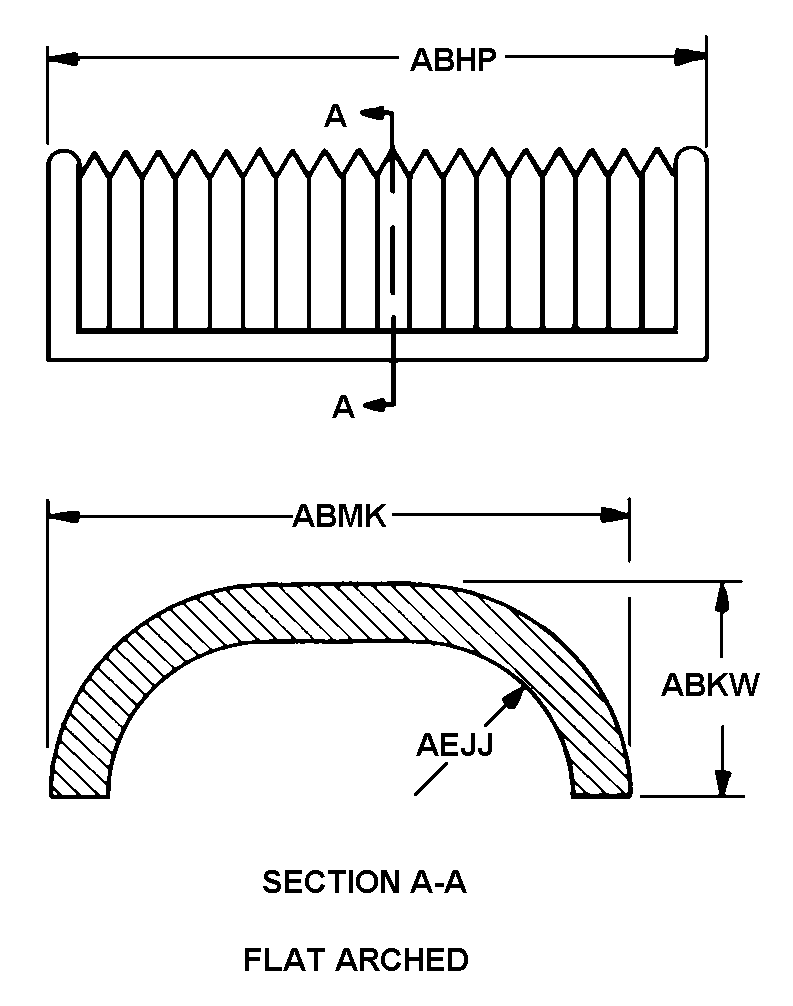 FLAT ARCHED style nsn 2040-00-368-2886