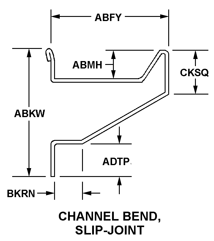 CHANNEL BEND, SLIP-JOINT style nsn 2590-01-164-0134