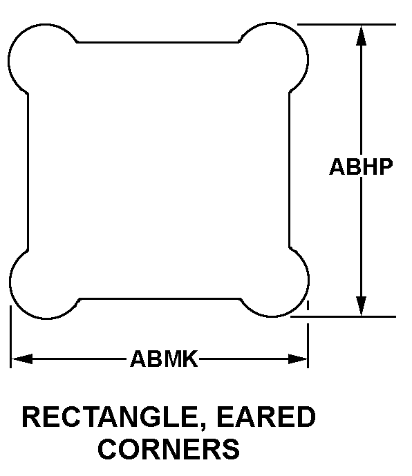 RECTANGULAR, EARED CORNERS style nsn 5999-01-144-1481