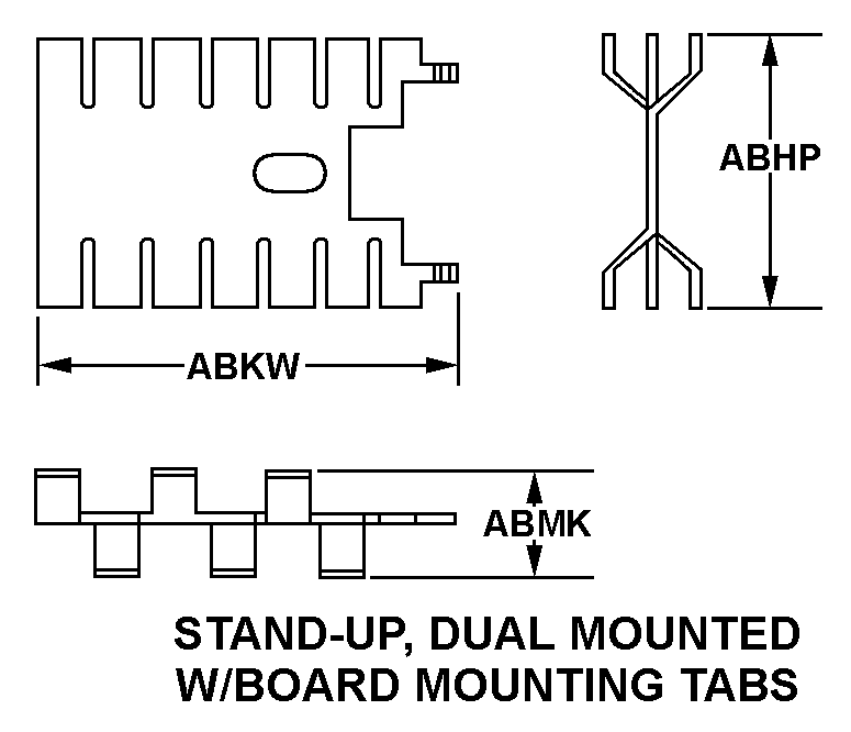 STAND-UP, DUAL MOUNTED W/BOARD MOUNTING  TABS style nsn 5999-01-443-7166