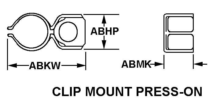 CLIP MOUNT PRESS-ON style nsn 5999-01-559-8849