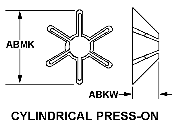 CYLINDRICAL PRESS-ON style nsn 5999-01-622-7694