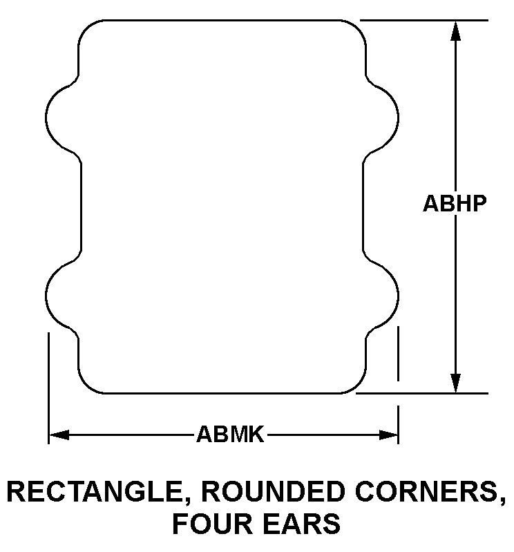RECTANGULAR, ROUNDED CORNERS, FOUR EARS style nsn 5998-01-458-8453