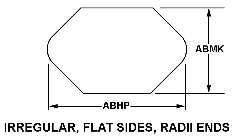 IRREGULAR, FLAT SIDES, RADII ENDS style nsn 5999-01-462-9421