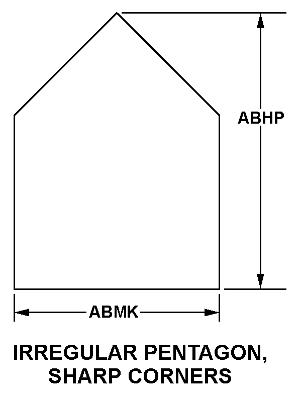 IRREGULAR PENTAGON, SHARP CORNERS style nsn 5999-01-325-1609