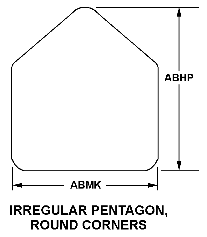 IRREGULAR PENTAGON, ROUND CORNERS style nsn 5999-01-324-2203