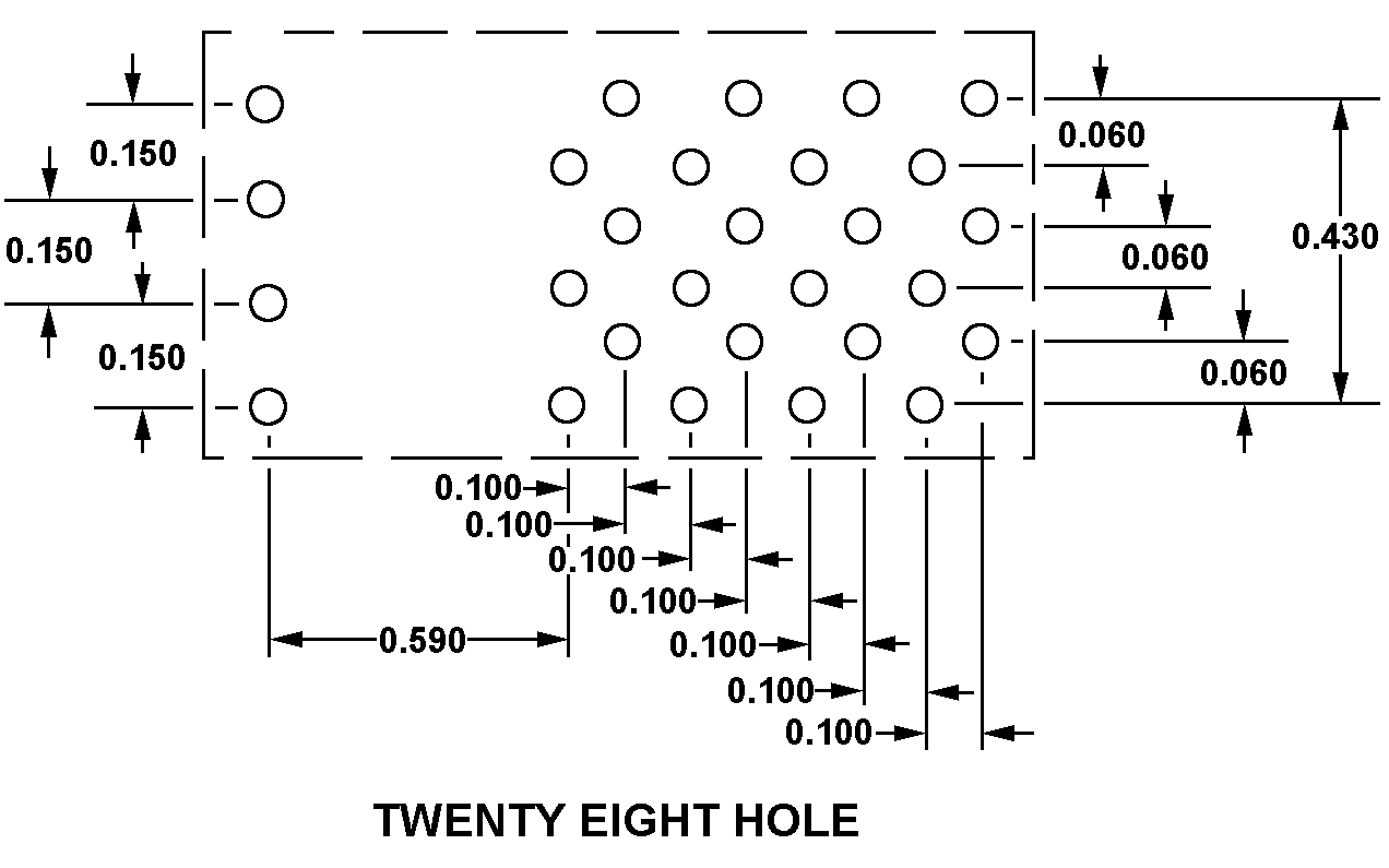 TWENTY EIGHT HOLE style nsn 5999-01-617-7881