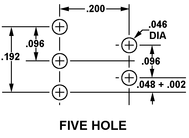 FIVE HOLE style nsn 5999-01-325-1609