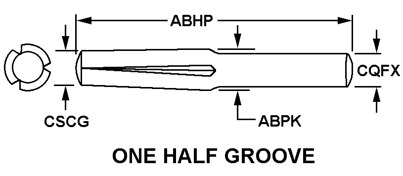 ONE HALF GROOVE style nsn 5315-00-040-9886