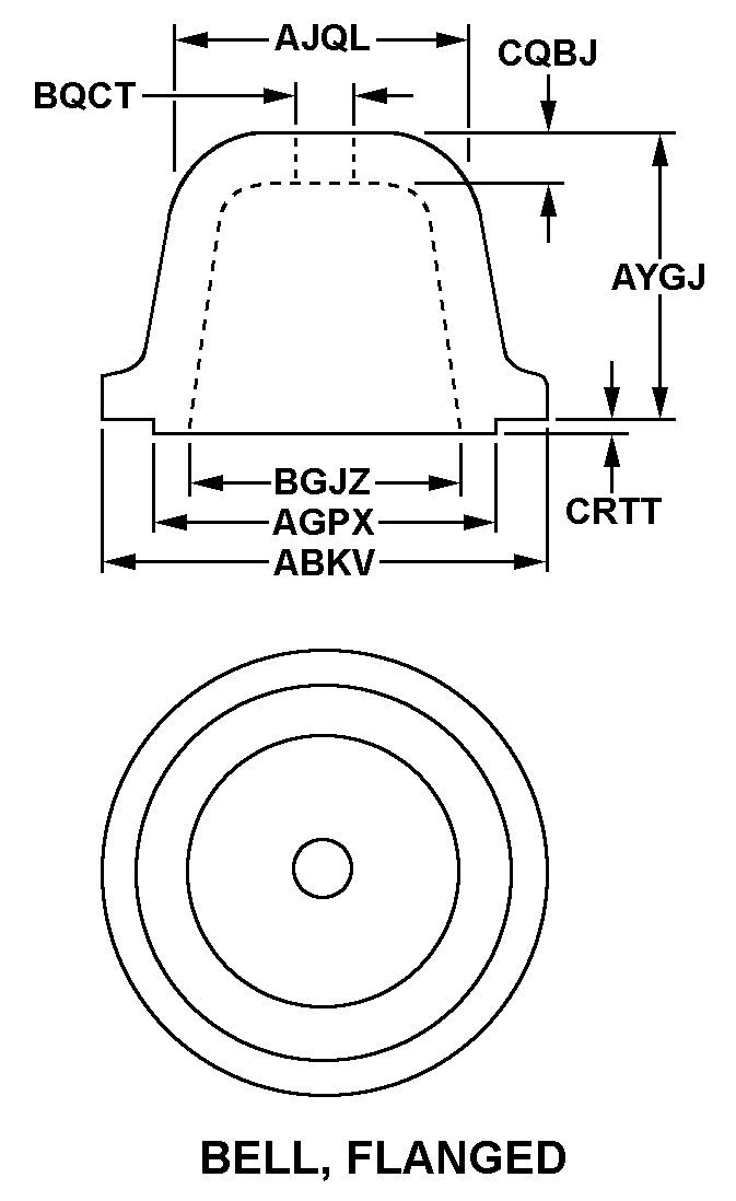 BELL, FLANGED style nsn 5970-01-097-7201