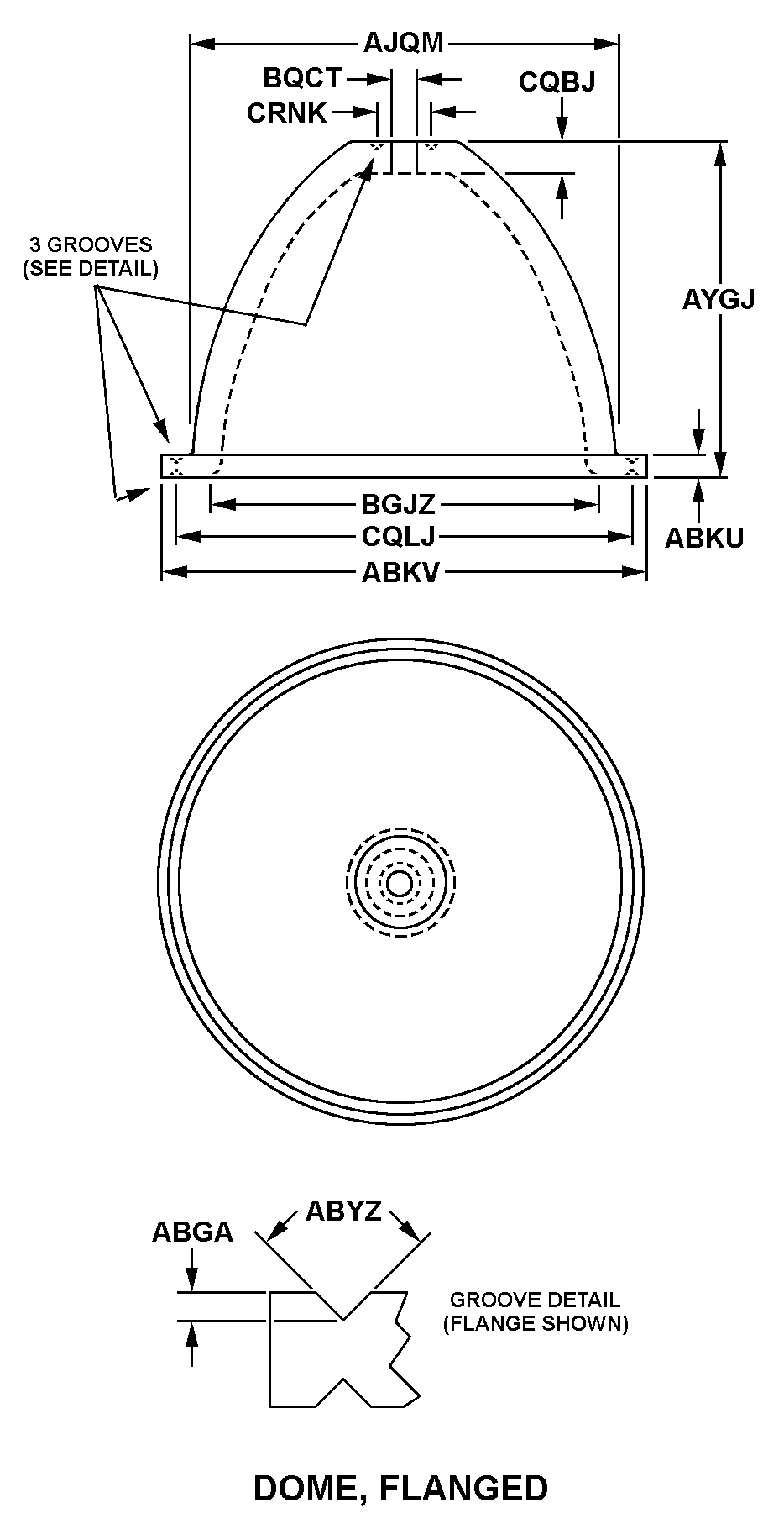 DOME, FLANGED style nsn 5970-00-839-4705
