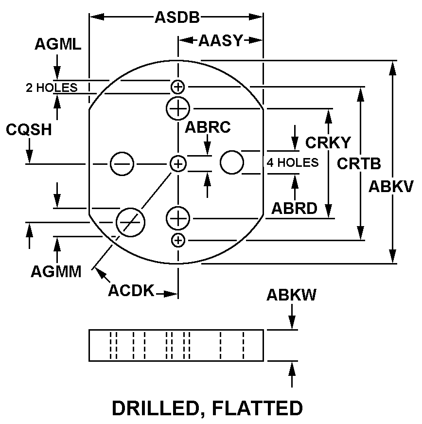 DRILLED, FLATTED style nsn 5970-00-296-9983