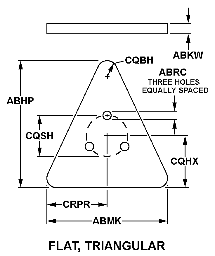 FLAT, TRIANGULAR style nsn 5970-00-156-1230