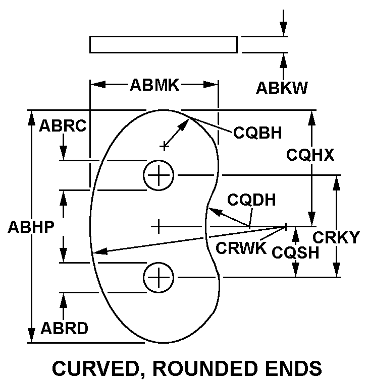 CURVED, ROUNDED ENDS style nsn 5970-01-147-7918