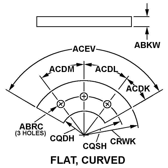 FLAT, CURVED style nsn 5970-00-037-7581