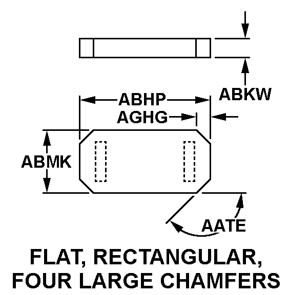 FLAT, RECTANGULAR, FOUR LARGE CHAMFERS style nsn 5970-00-302-9490
