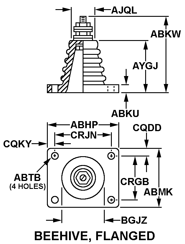 BEEHIVE, FLANGED style nsn 5970-00-280-8746