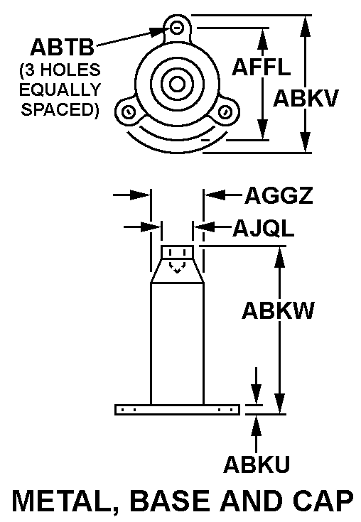 METAL, BASE AND CAP style nsn 5970-01-019-0442