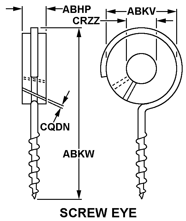 SCREW EYE style nsn 5970-00-284-9163