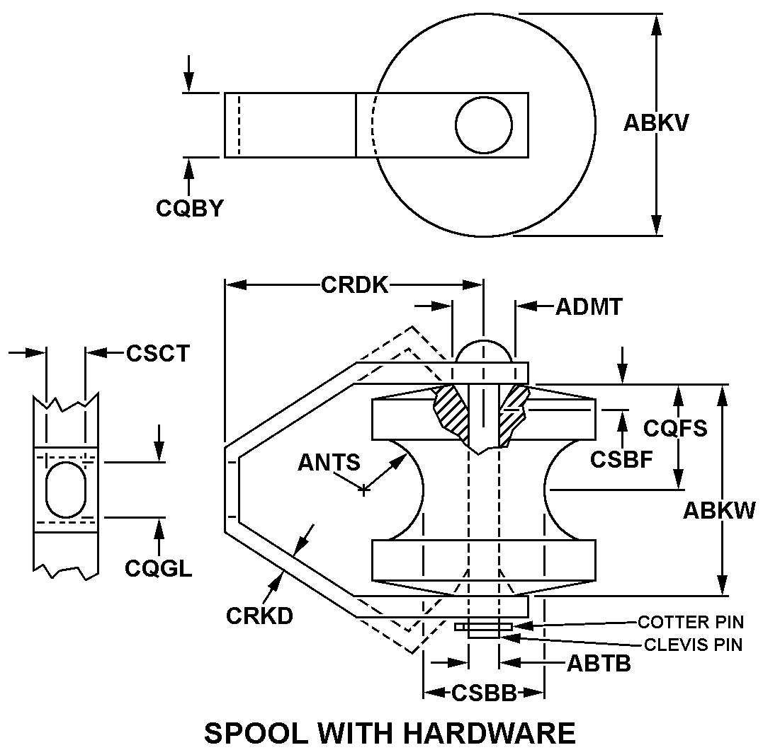 SPOOL WITH HARDWARE style nsn 5970-00-725-6924